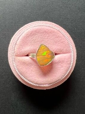 Raw Ethiopian opal ring size 6